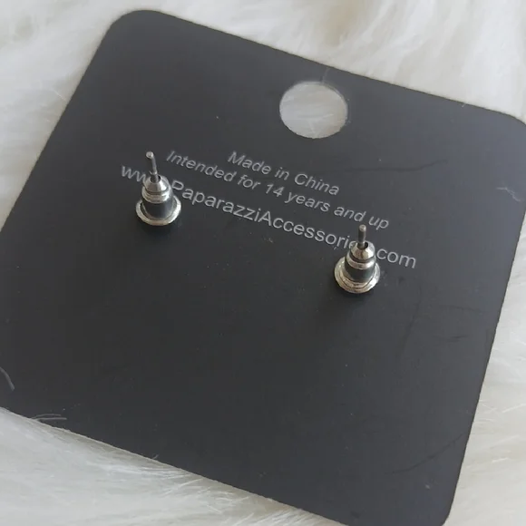 Paparazzi Silver Crystal Earrings - Picture 4 of 5